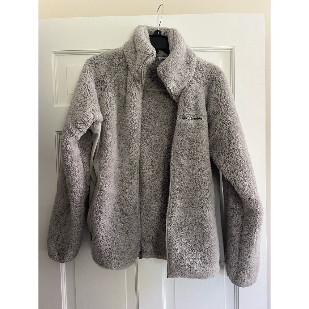 Columbia Women's Grey Sherpa Full Zip Fleece Jacket